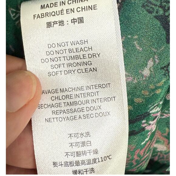 IRO Paris Date Top Blouse Size 38 Babydoll Ruffle Flutter Sleeve Semi Sheer Boho - Picture 9 of 16